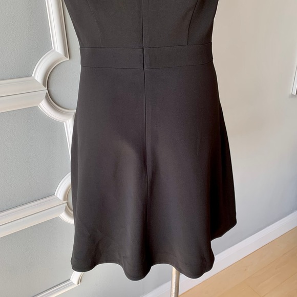 Network Black Fit and Flare Cap Sleeve Satin Trim Dress Size Medium - Picture 8 of 10